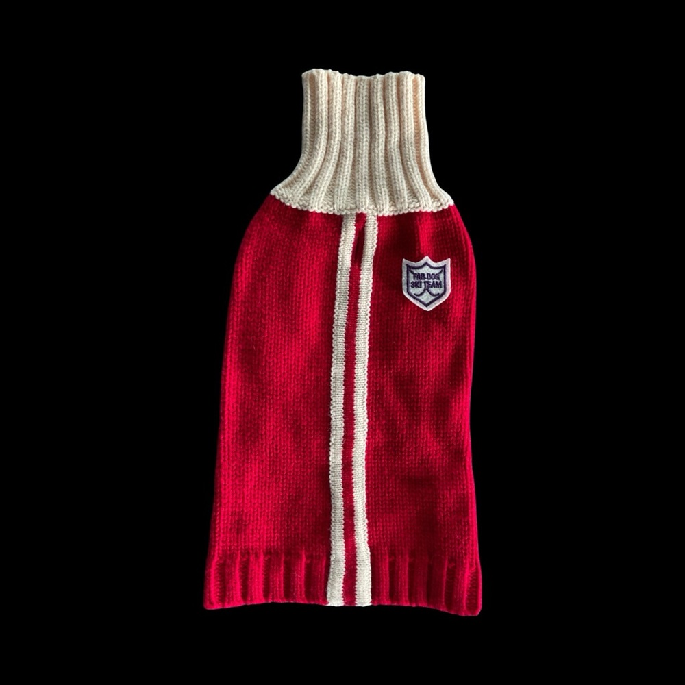 💖 Fab Dog Red & Cream Knit Dog Sweater 💖